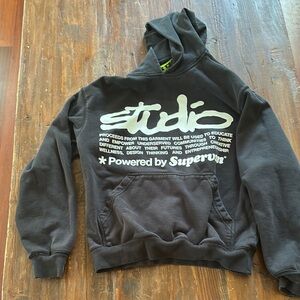 PacSun Black Graphic Hoodie Sweatshirt